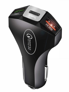 TDS TS-CAU34 Черный ЗУ авто USB (QC3.0,3500mA)